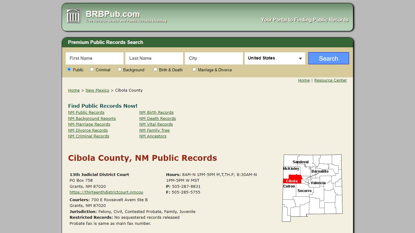 Cibola County Public Records | Search New Mexico Government Databases