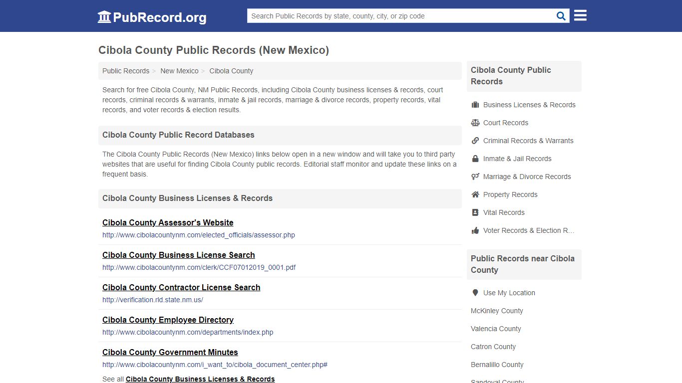 Cibola County Public Records (New Mexico) - PubRecord.org