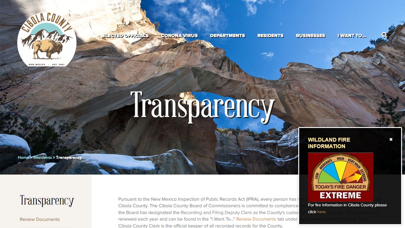 Transparency - Welcome to Cibola County, New Mexico